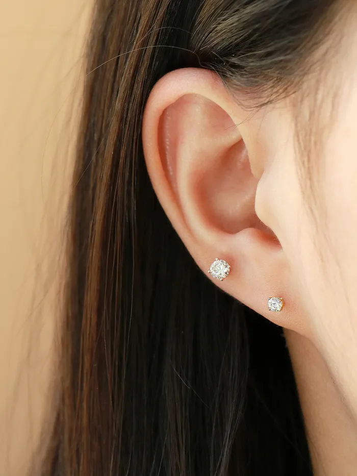 14K Gold Cubic Labret Piercing 3mm4mm5mm 20G MinimalBijoux PreStyled Sets