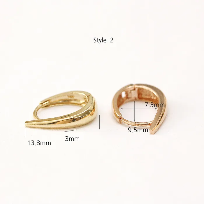 14K Gold Daily Volume Cartilage Hoop Earring MinimalBijoux Earrings