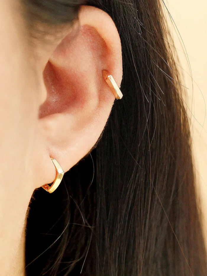 14K Gold Daily Volume Cartilage Hoop Earring MinimalBijoux Earrings