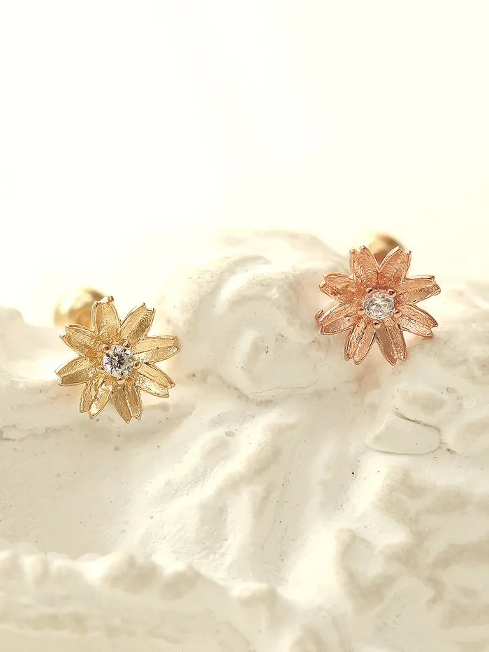 14K gold Flower Cubic cartilage earring 20g MinimalBijoux Earrings
