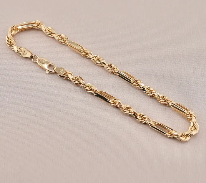 14K Gold Hollow Milano Bracelet 43mm CH603 85 Inch AB and J Bracelets