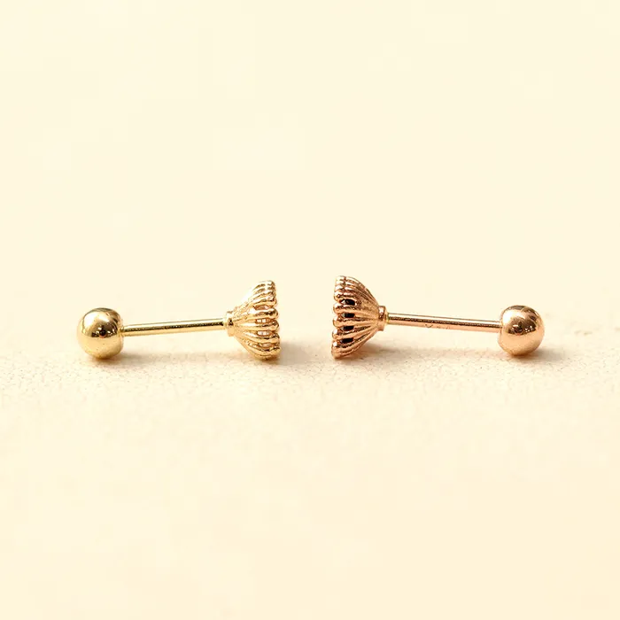 14K Gold Minimi Colorful Square Earring 20G MinimalBijoux Earrings