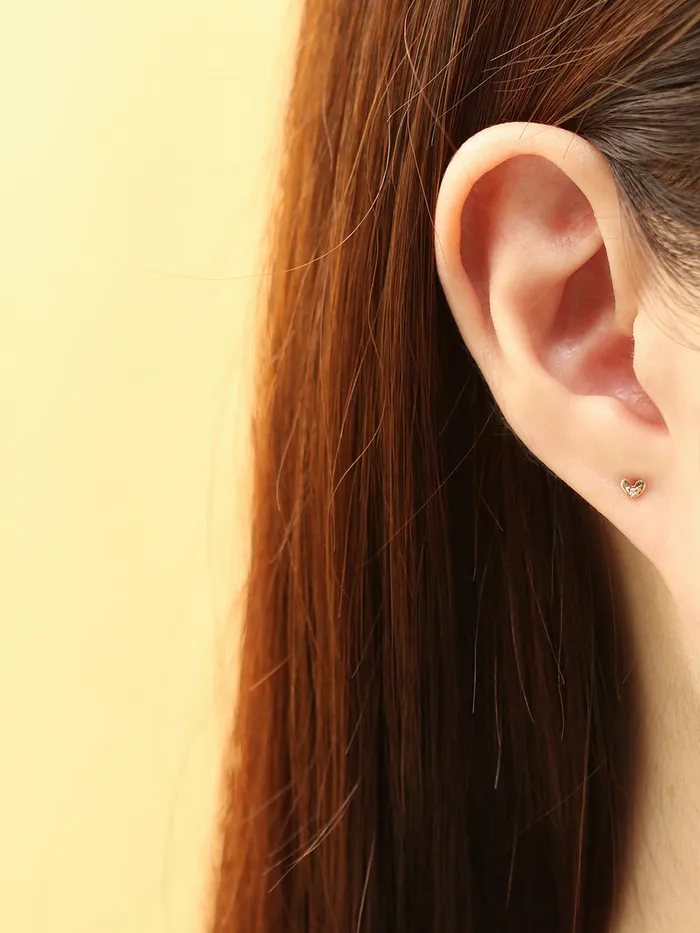 14K Gold Minimi Cubic Star and Heart Internally Threaded Labret Piercing 18G16G MinimalBijoux Necklaces