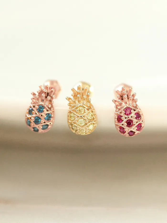 14K Gold Pineapple Cartilage Earring 18G16G MinimalBijoux Earrings
