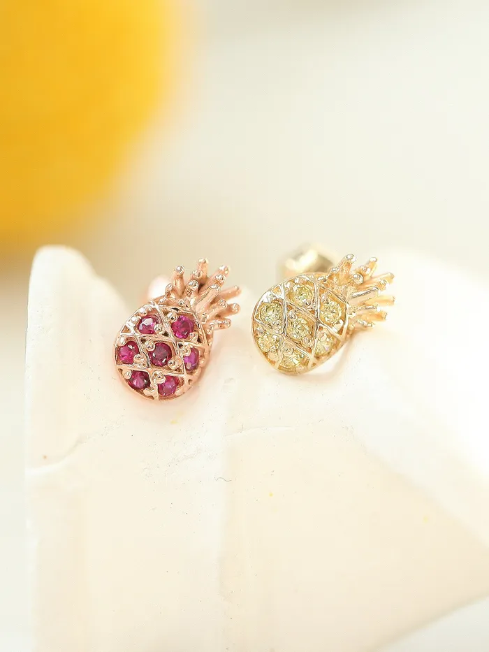 14K Gold Pineapple Cartilage Earring 18G16G MinimalBijoux Earrings