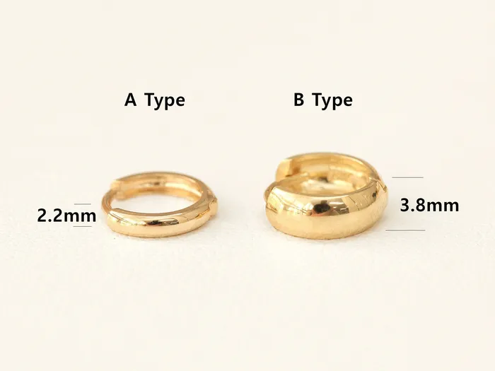 14K Gold Plain Hoop Cartilage Earring MinimalBijoux Earrings