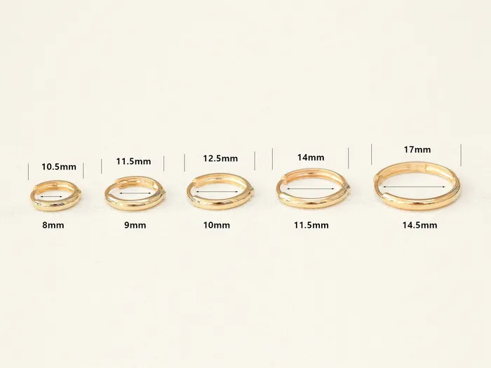 14K Gold Plain Hoop Cartilage Earring MinimalBijoux Earrings