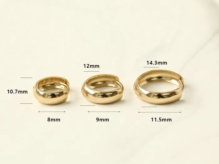 14K Gold Plain Hoop Cartilage Earring MinimalBijoux Earrings
