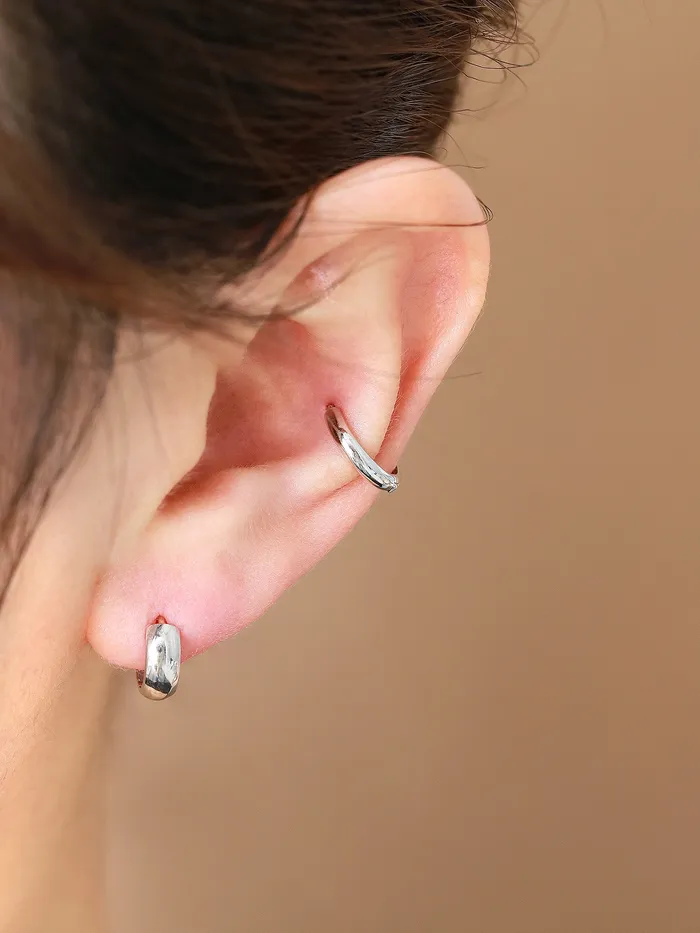 14K Gold Plain Hoop Cartilage Earring MinimalBijoux Earrings