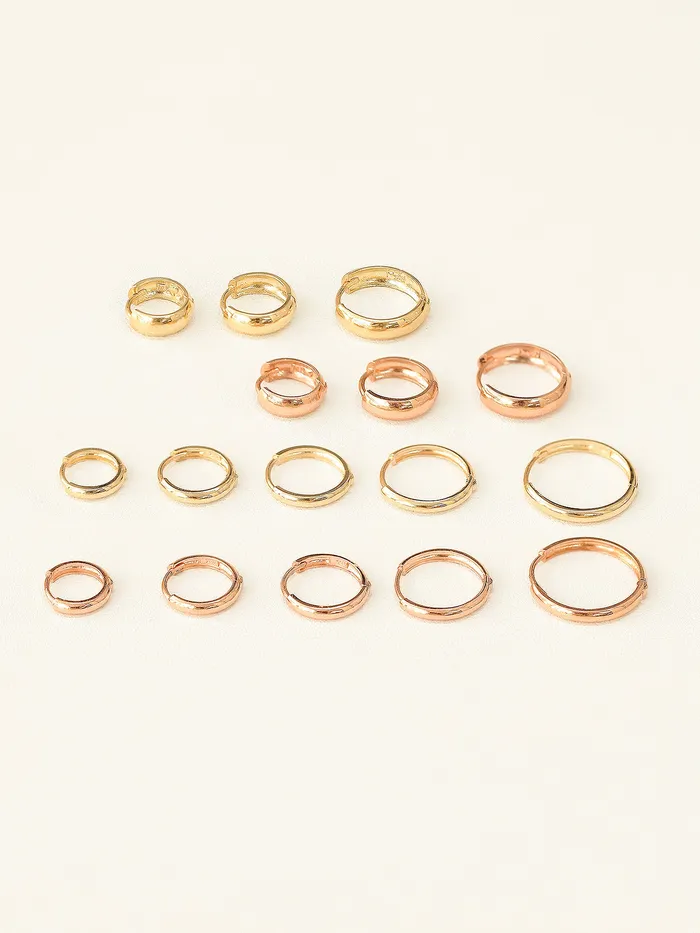 14K Gold Plain Hoop Cartilage Earring MinimalBijoux Earrings