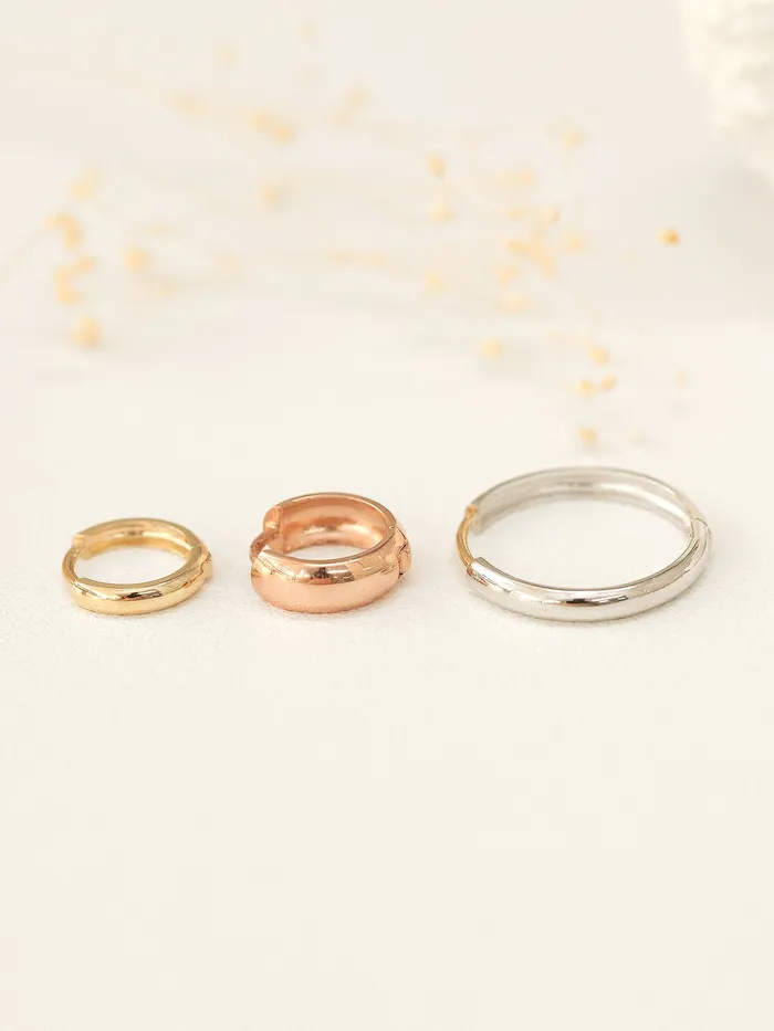 14K Gold Plain Hoop Cartilage Earring MinimalBijoux Earrings