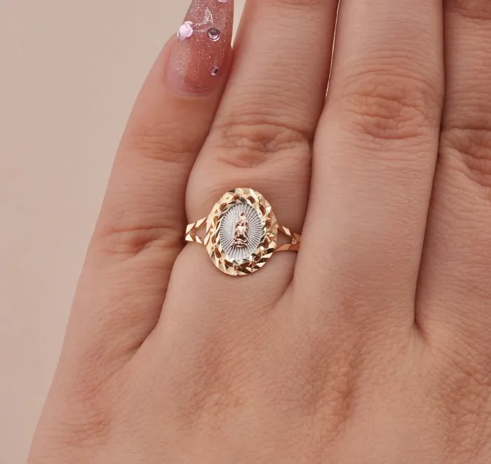 14K Gold Virgencita Womens Ring RG0614 AB and J Rings 14K Gold Virgencita Womens Ring RG0614 AB and J Rings