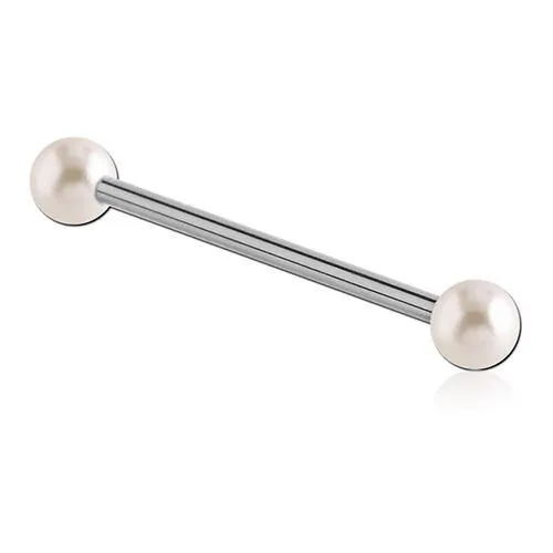 16g Pearl Industrial Barbell Tulsa Body Jewelry Earrings