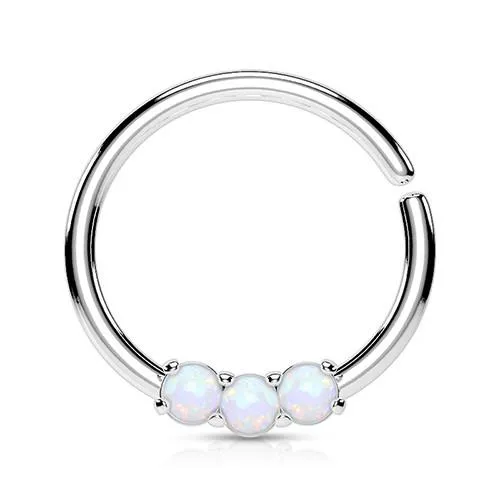 3Opal Continuous Ring Tulsa Body Jewelry Rings 3Opal Continuous Ring Tulsa Body Jewelry Rings