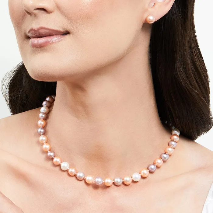 7075mm Freshwater Multicolor Pearl Necklace AAA Quality SPT Necklaces