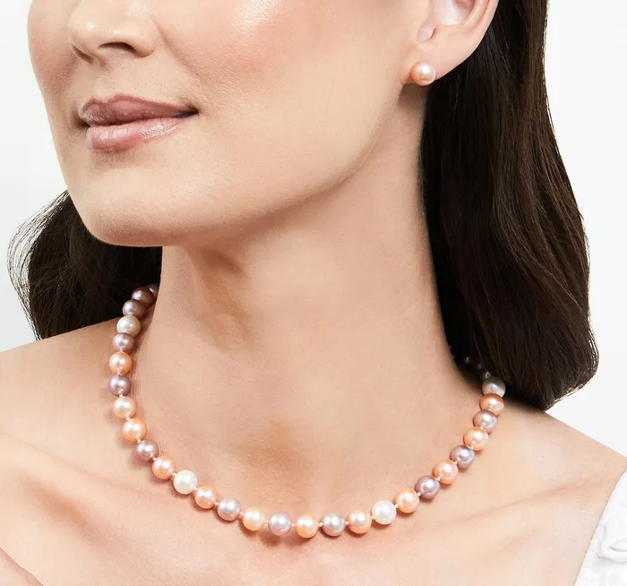 8595mm Freshwater Multicolor Pearl Necklace AAAA Quality SPT Necklaces