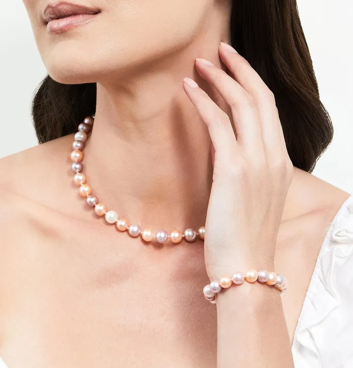 8595mm Freshwater Multicolor Pearl Necklace AAAA Quality SPT Necklaces
