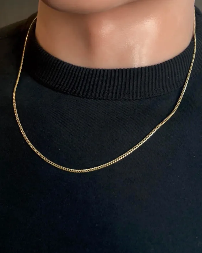 AB and J jewelry PreStyled Sets 14k Gold Solid Curb Chain 2mm
