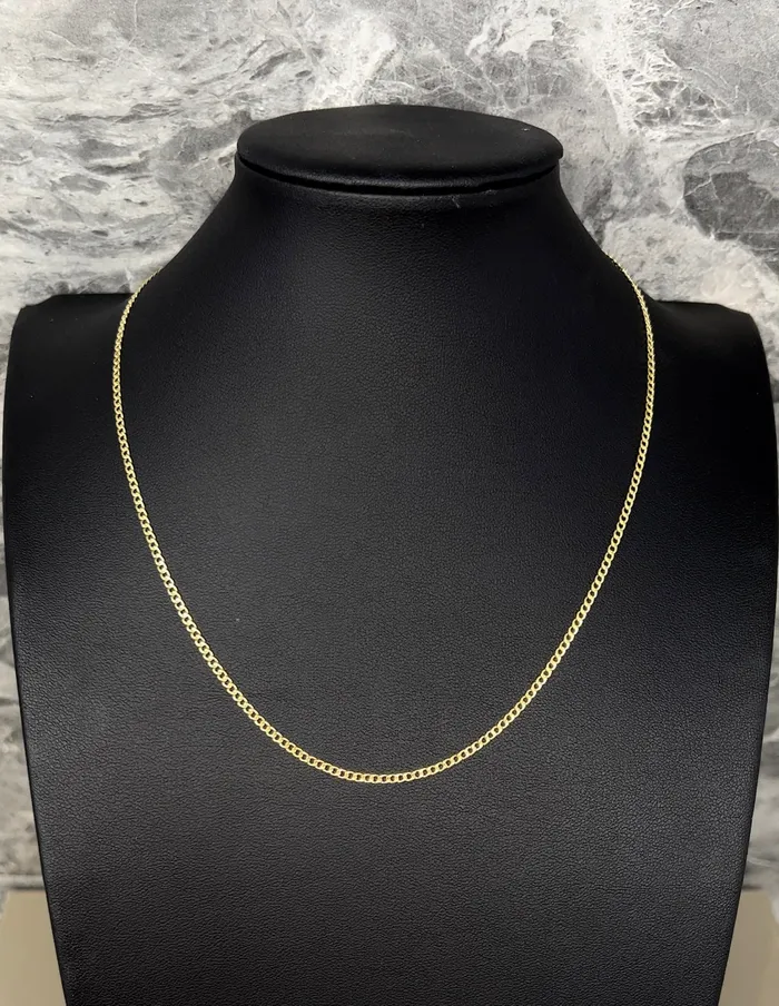 AB and J jewelry PreStyled Sets 14k Gold Solid Curb Chain 2mm