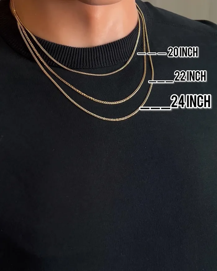 AB and J jewelry PreStyled Sets 14k Gold Solid Curb Chain 2mm