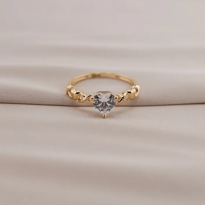 AB and J Rings 14k Gold Heart Ring RG2190