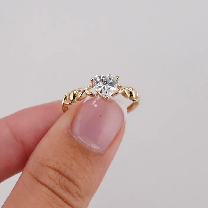 AB and J Rings 14k Gold Heart Ring RG2190