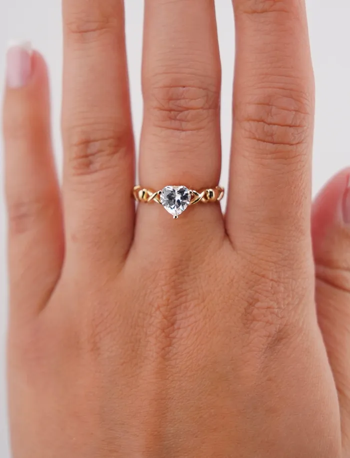 AB and J Rings 14k Gold Heart Ring RG2190