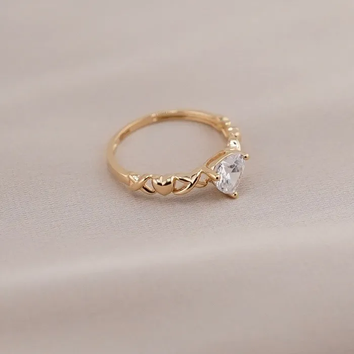 AB and J Rings 14k Gold Heart Ring RG2190