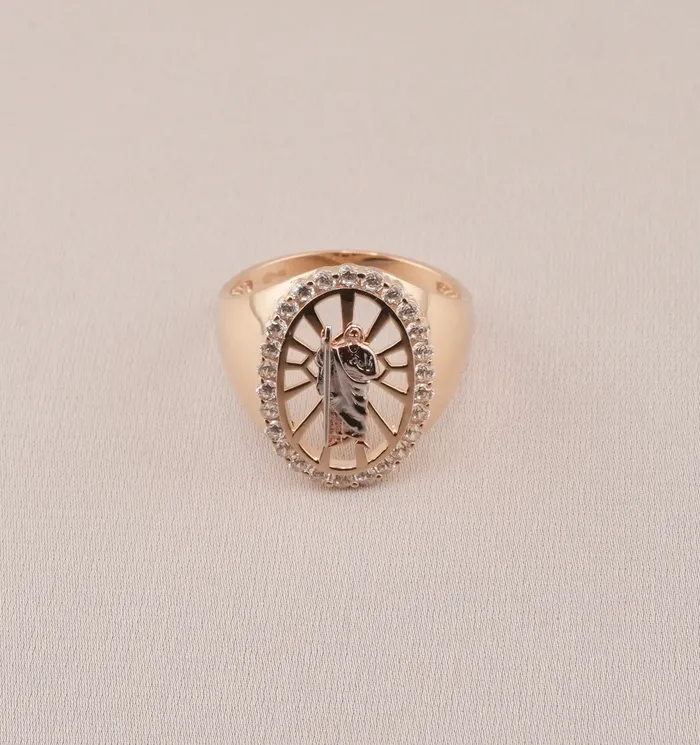 AB and J Rings 14K Gold San Judas Mens Ring RG1403 AB and J Rings 14K Gold San Judas Mens Ring RG1403