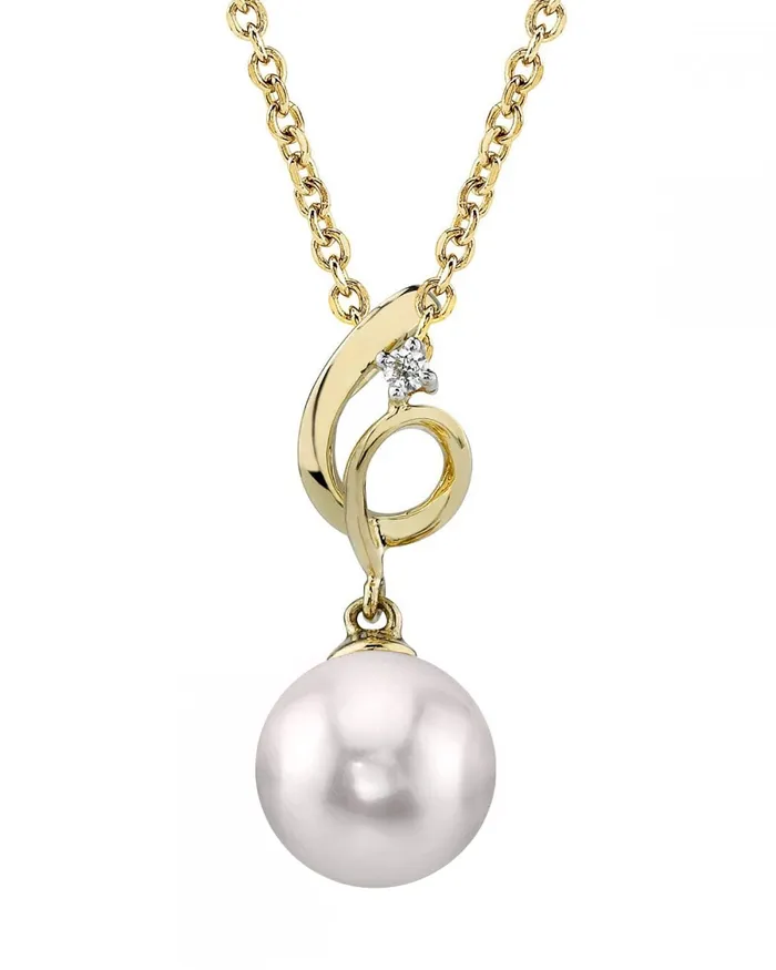 Akoya Pearl Diamond Symphony Pendant Choose Your Pearl Color SPT Necklaces