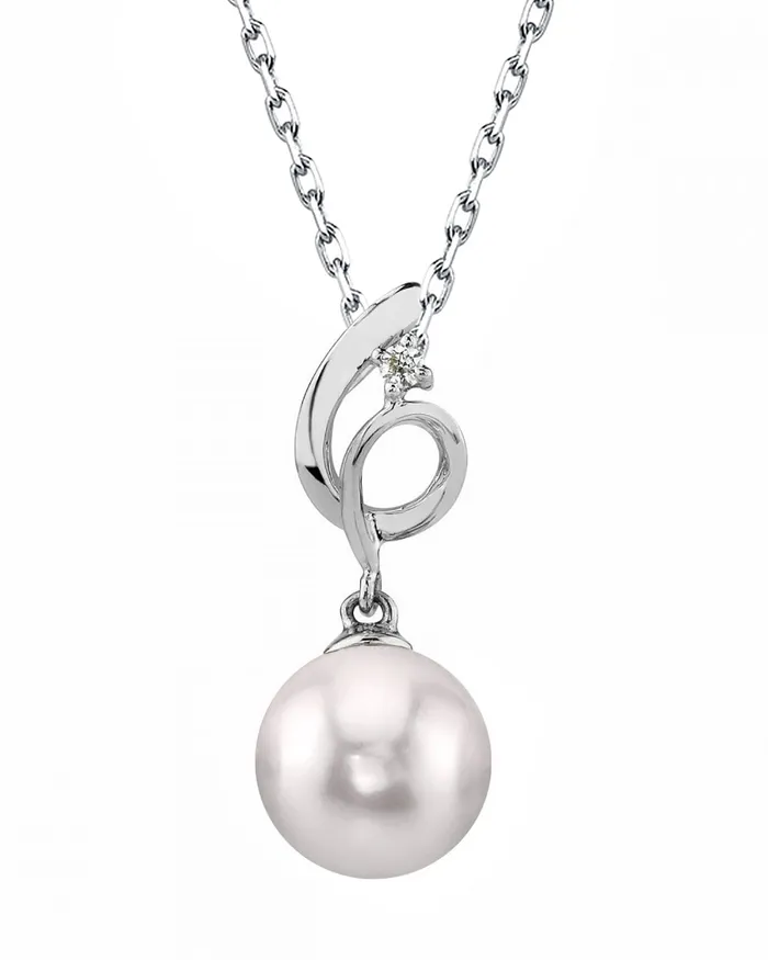 Akoya Pearl Diamond Symphony Pendant Choose Your Pearl Color SPT Necklaces