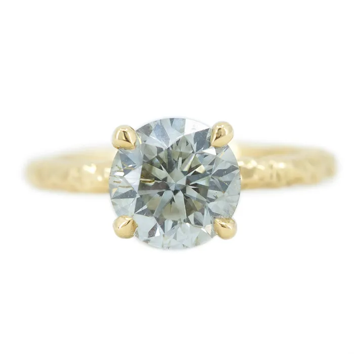 Anueva Jewelry 159ct Round Grey Diamond Evergreen Solitaire in 18k Yellow Gold PreStyled Sets Anueva Jewelry 159ct Round Grey Diamond Evergreen Solitaire in 18k Yellow Gold PreStyled Sets