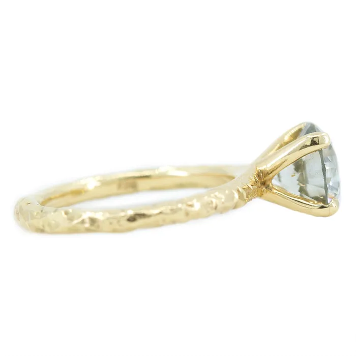 Anueva Jewelry 159ct Round Grey Diamond Evergreen Solitaire in 18k Yellow Gold PreStyled Sets