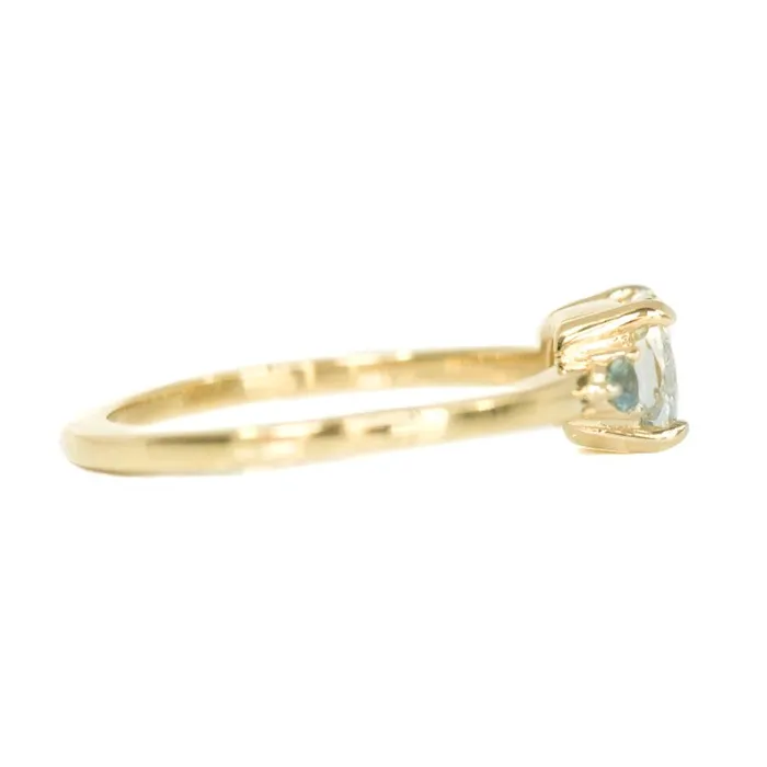 Anueva Jewelry Rings Three Stone Ring featuring 106 reclaimed cushion diamond in EastWest setting