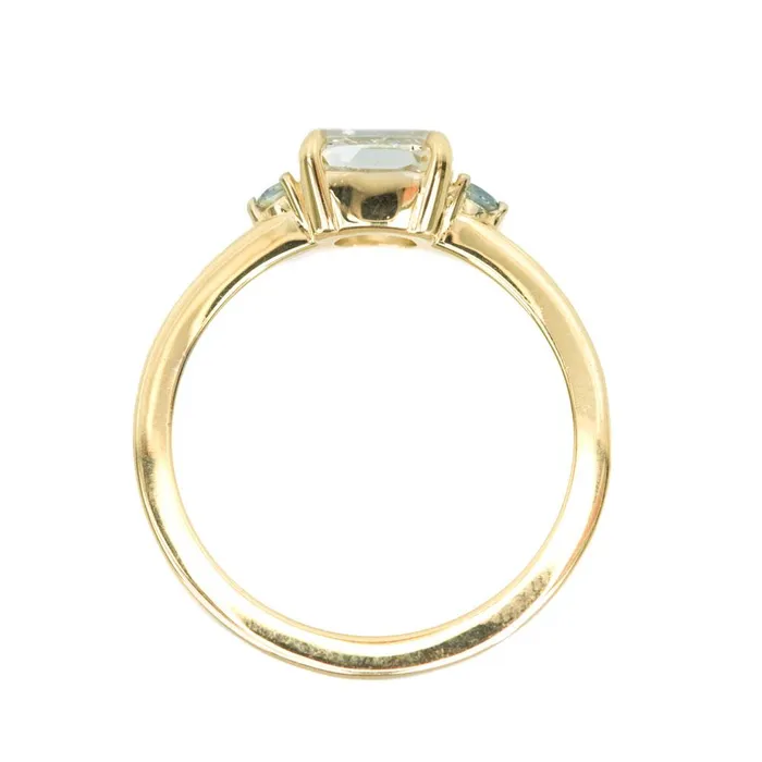 Anueva Jewelry Rings Three Stone Ring featuring 106 reclaimed cushion diamond in EastWest setting