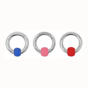 Captive Ring w Rubber Bead Tulsa Body Jewelry Rings