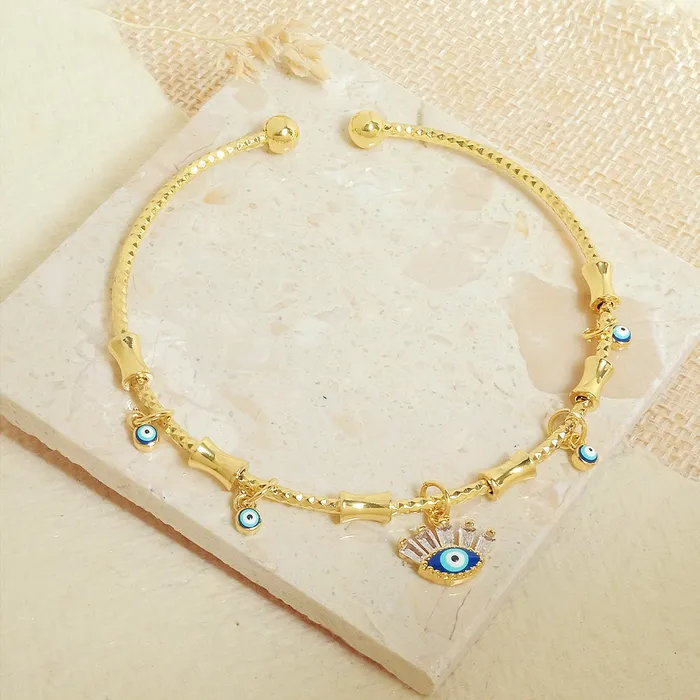 Charm Necklaces Upakarna Evil Eye Cuff Charm Bangle