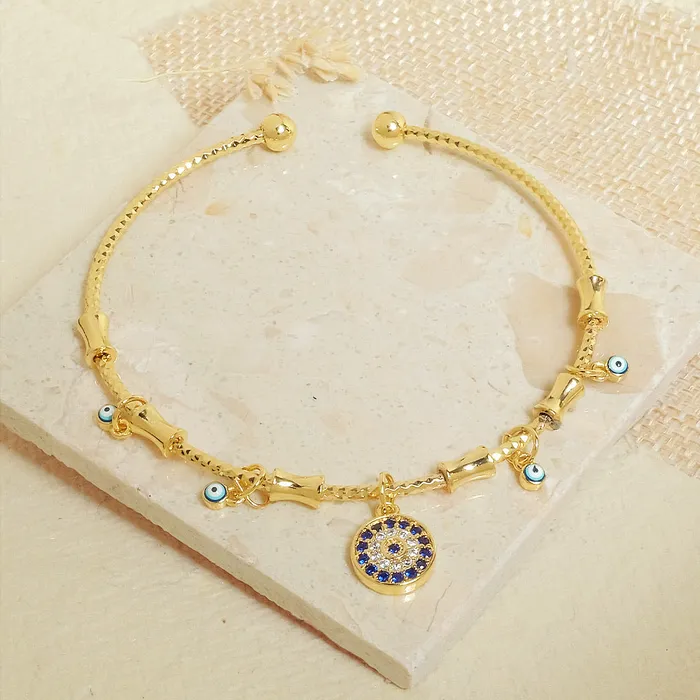 Charm Necklaces Upakarna Evil Eye Cuff Charm Bangle