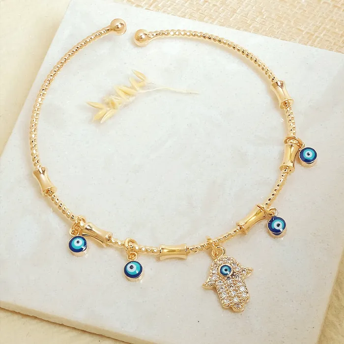 Charm Necklaces Upakarna Evil Eye Cuff Charm Bangle