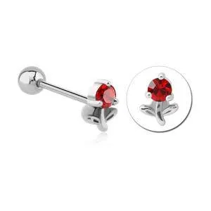 CZ Flower Stainless Tongue Barbell Tulsa Body Jewelry Earrings