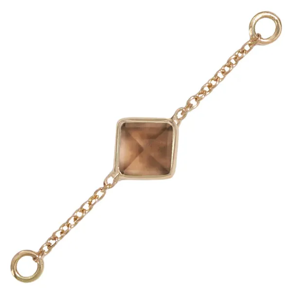 Diablo Organics PreStyled Sets 25mm Smoky Topaz 18k Gold Chain