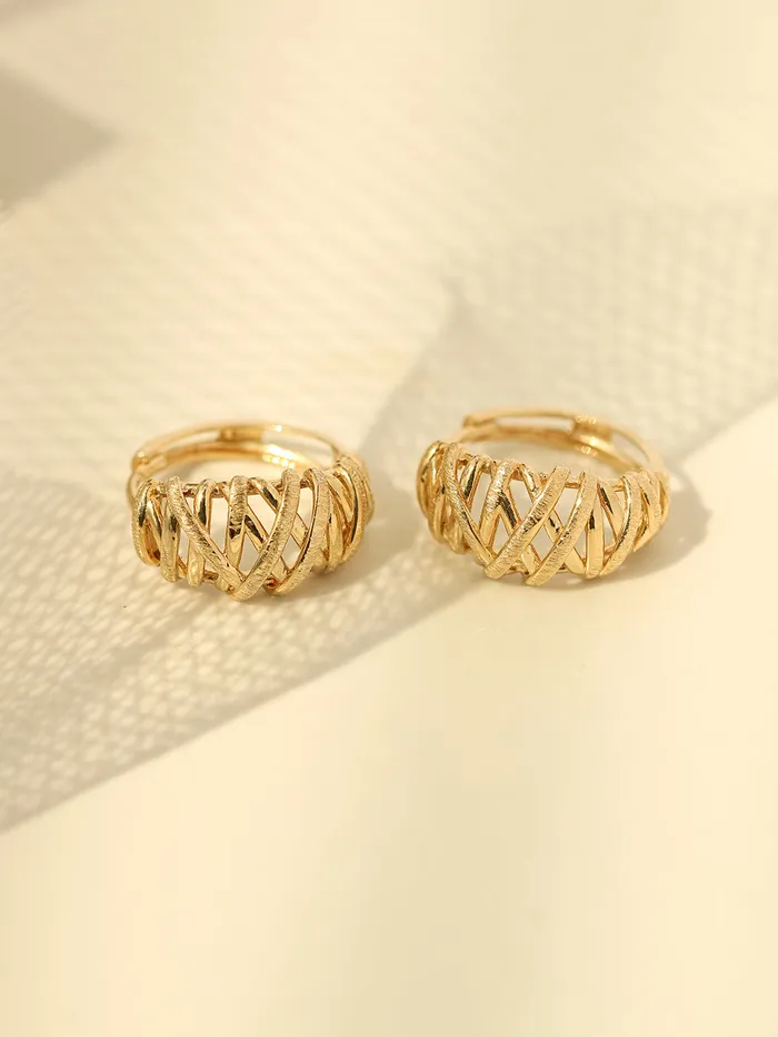 Earrings 14K 18K Gold Mesh Cartilage Hoop Earring MinimalBijoux