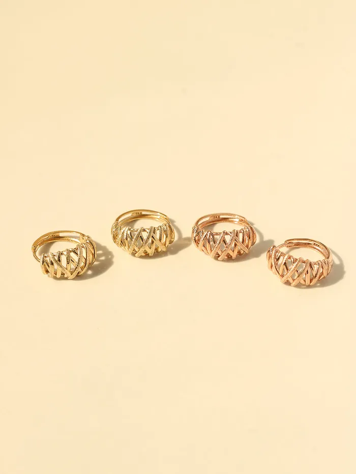 Earrings 14K 18K Gold Mesh Cartilage Hoop Earring MinimalBijoux