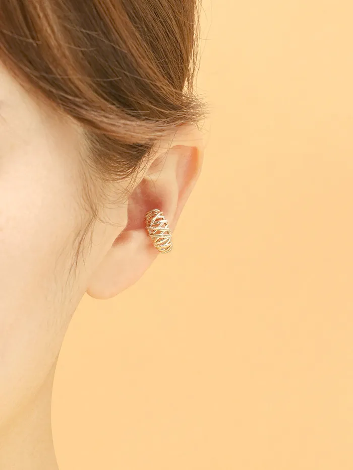 Earrings 14K 18K Gold Mesh Cartilage Hoop Earring MinimalBijoux