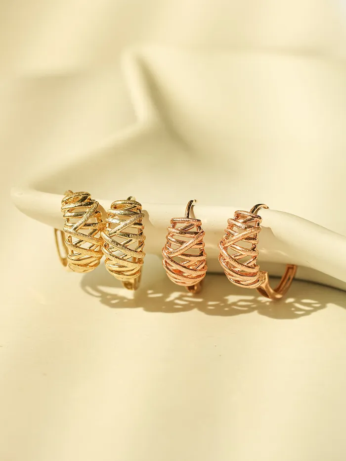 Earrings 14K 18K Gold Mesh Cartilage Hoop Earring MinimalBijoux