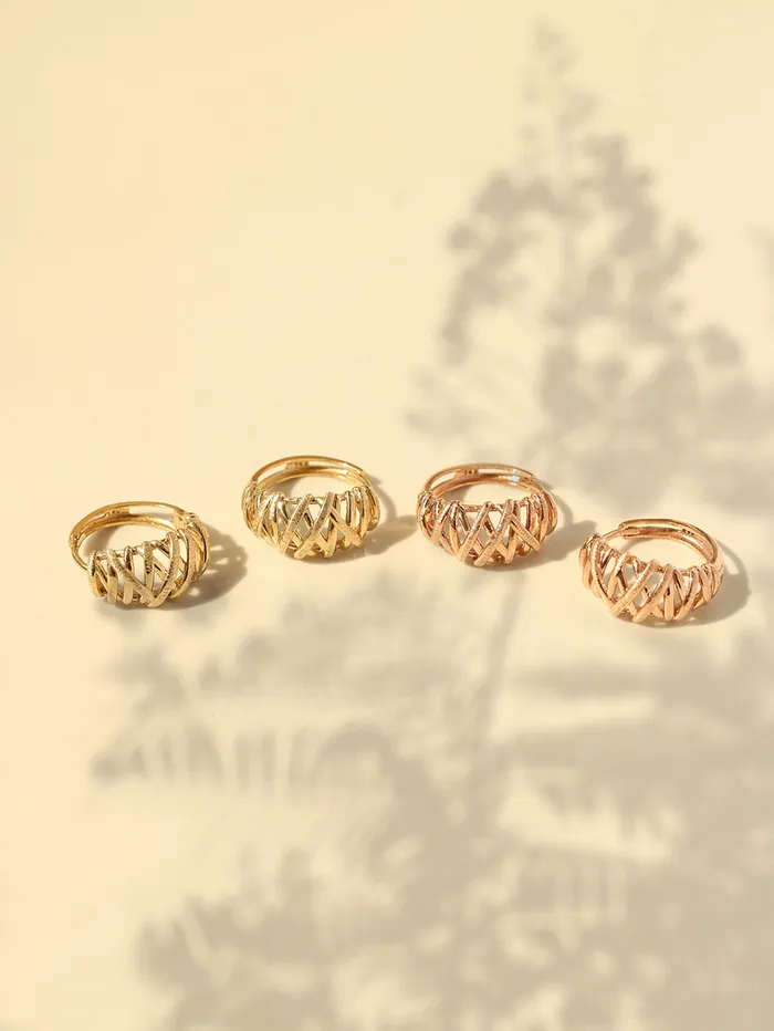 Earrings 14K 18K Gold Mesh Cartilage Hoop Earring MinimalBijoux