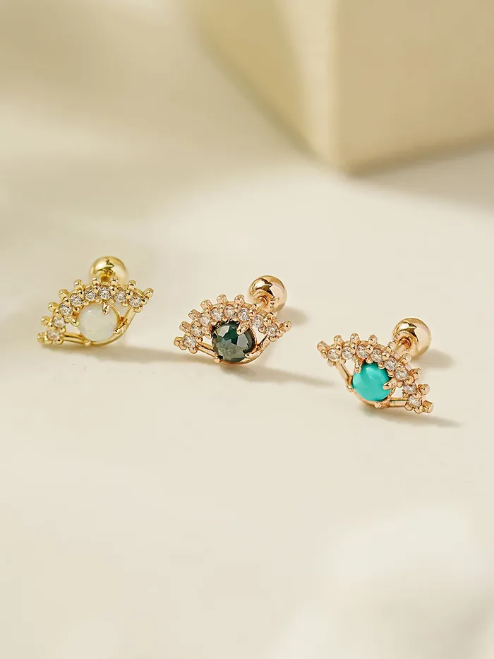 Earrings 14K Blink Evil Eye Cartilage Earring 20G MinimalBijoux