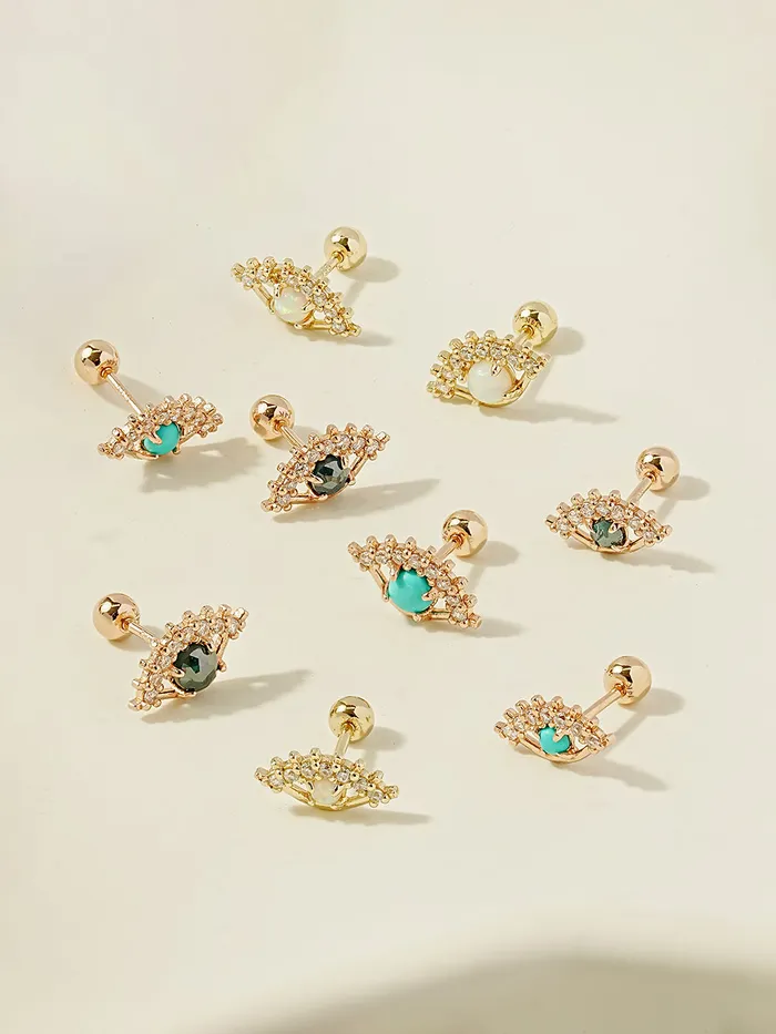 Earrings 14K Blink Evil Eye Cartilage Earring 20G MinimalBijoux