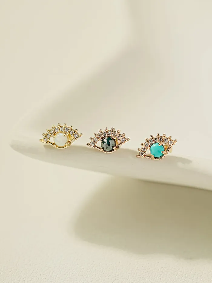 Earrings 14K Blink Evil Eye Cartilage Earring 20G MinimalBijoux