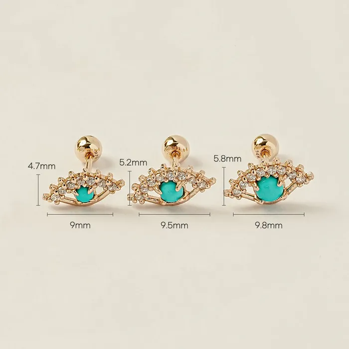 Earrings 14K Blink Evil Eye Cartilage Earring 20G MinimalBijoux